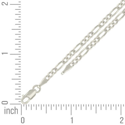 925 Silver Solid Pave Classic Figaro 3.0mm