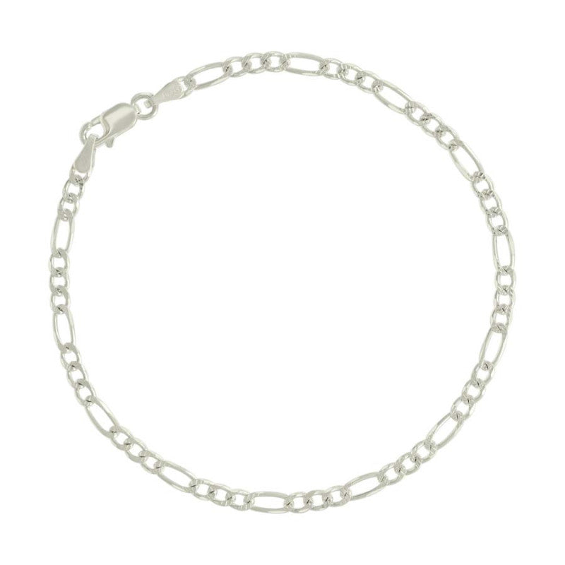 925 Silver Solid Pave Classic Figaro 3.0mm