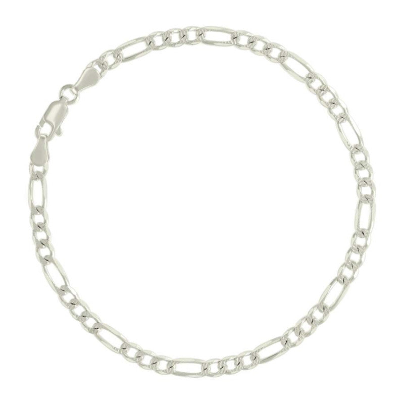 925 Silver Solid Pave Classic Figaro 4.0mm