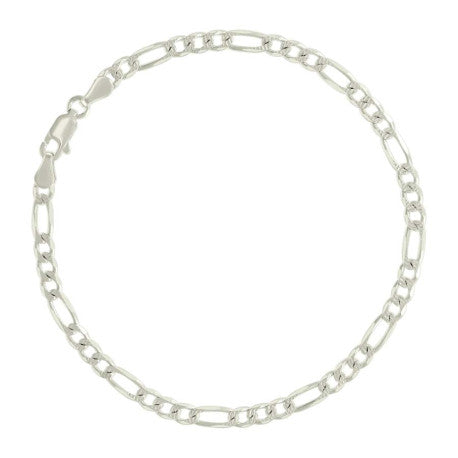 925 Silver Solid Pave Classic Figaro 4.0mm