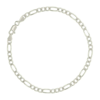 925 Silver Solid Pave Classic Figaro 4.0mm