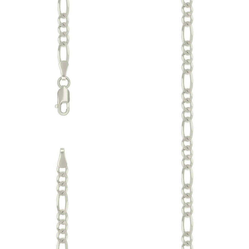 925 Silver Solid Pave Classic Figaro 4.0mm