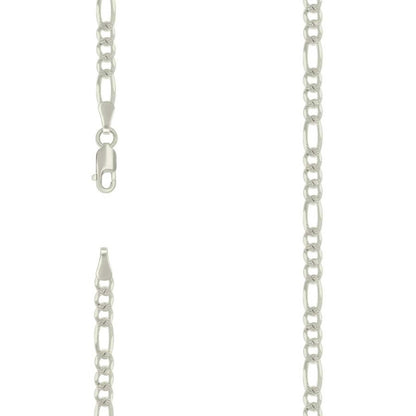 925 Silver Solid Pave Classic Figaro 4.0mm