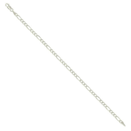 925 Silver Solid Pave Classic Figaro 4.0mm