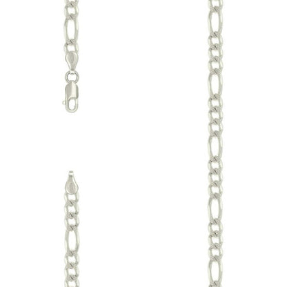 925 Silver Solid Pave Classic Figaro 5.0mm