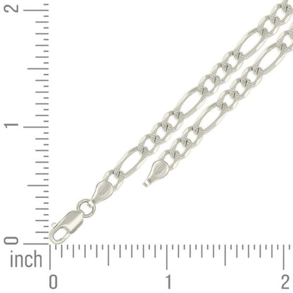 925 Silver Solid Pave Classic Figaro 5.0mm