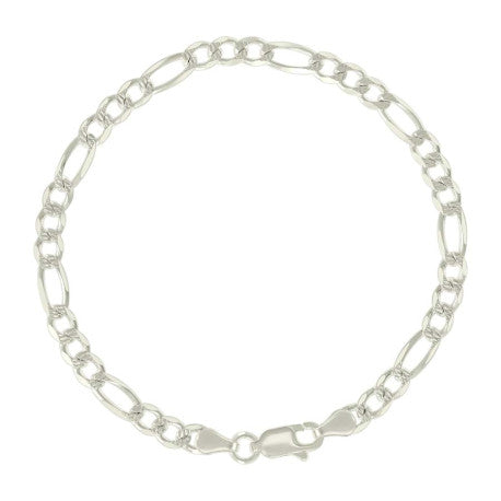 925 Silver Solid Pave Classic Figaro 5.0mm