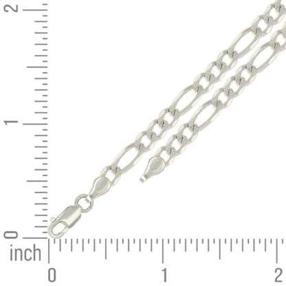 925 Silver Solid Pave Classic Figaro 5.0mm