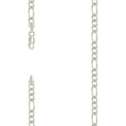 925 Silver Solid Pave Classic Figaro 5.0mm