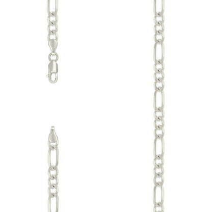 925 Silver Solid Pave Classic Figaro 6.0mm