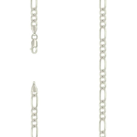 925 Silver Solid Pave Classic Figaro 6.0mm