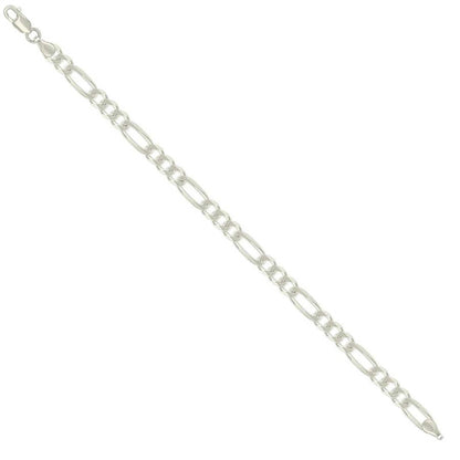 925 Silver Solid Pave Classic Figaro 6.0mm
