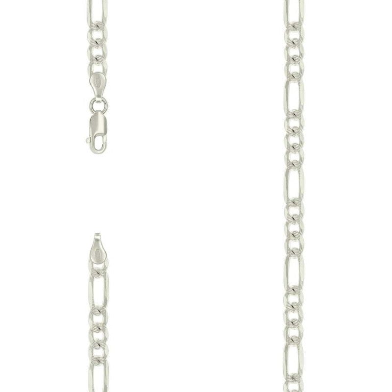925 Silver Solid Pave Classic Figaro 6.0mm