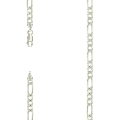 925 Silver Solid Pave Classic Figaro 6.0mm