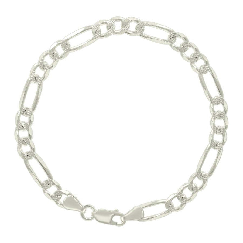 925 Silver Solid Pave Classic Figaro 6.0mm