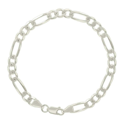 925 Silver Solid Pave Classic Figaro 6.0mm