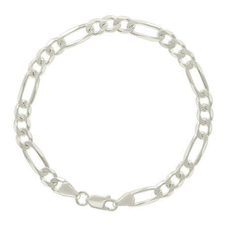 925 Silver Solid Pave Classic Figaro 6.0mm