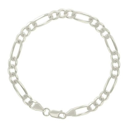 925 Silver Solid Pave Classic Figaro 6.0mm