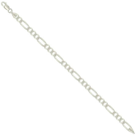 925 Silver Solid Pave Classic Figaro 6.0mm