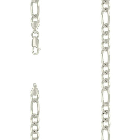 925 Silver Solid Pave Classic Figaro 7.0mm