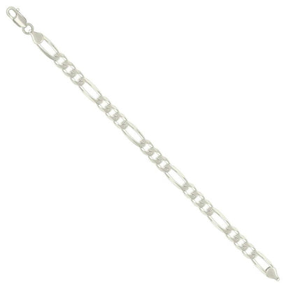 925 Silver Solid Pave Classic Figaro 7.0mm