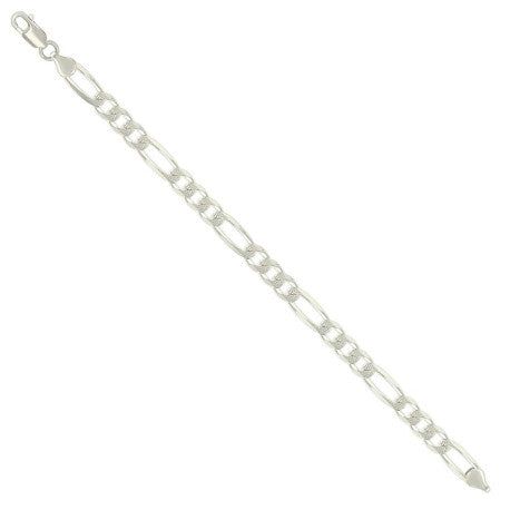 925 Silver Solid Pave Classic Figaro 7.0mm