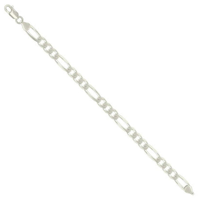925 Silver Solid Pave Classic Figaro 7.0mm