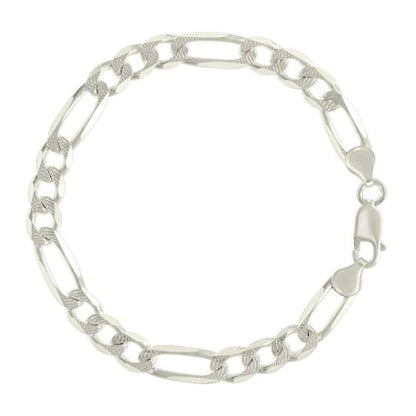 925 Silver Solid Pave Classic Figaro 7.0mm