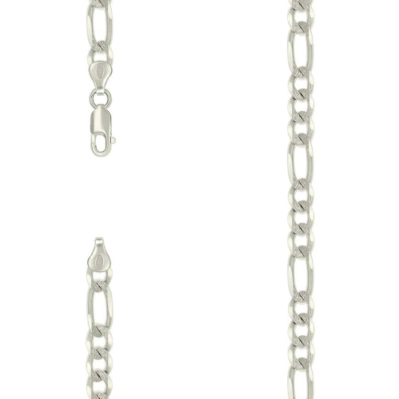 925 Silver Solid Pave Classic Figaro 7.0mm