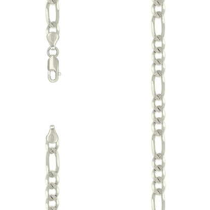 925 Silver Solid Pave Classic Figaro 7.0mm
