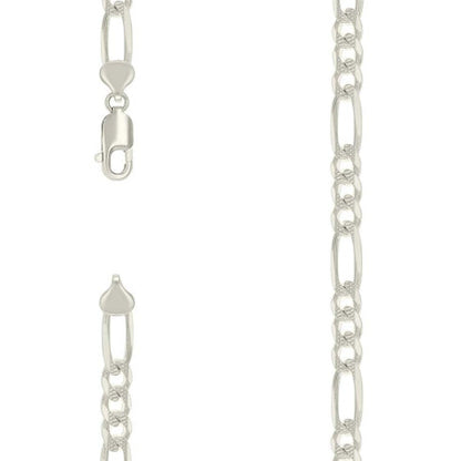 925 Silver Solid Pave Classic Figaro 8.0mm