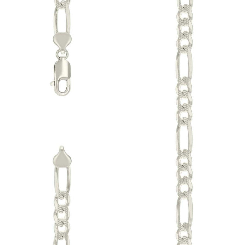 925 Silver Solid Pave Classic Figaro 8.0mm