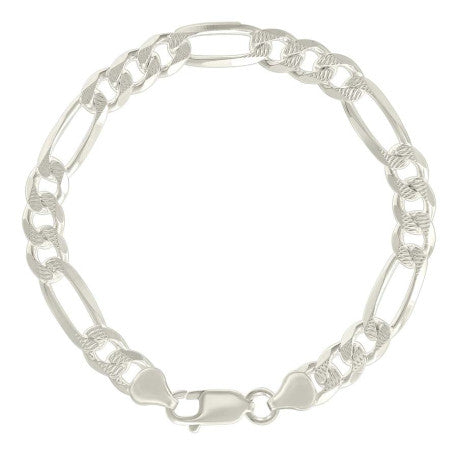 925 Silver Solid Pave Classic Figaro 8.0mm