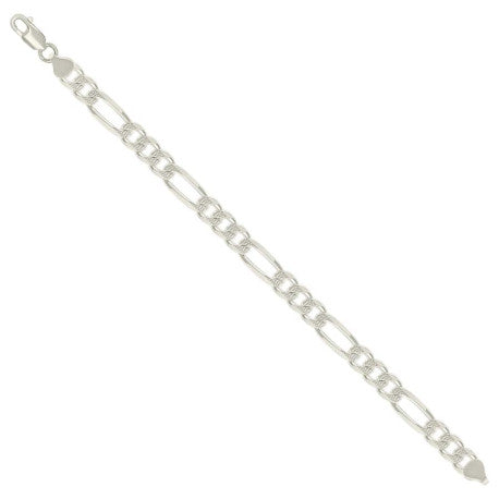 925 Silver Solid Pave Classic Figaro 8.0mm