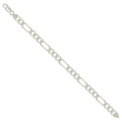 925 Silver Solid Pave Classic Figaro 8.0mm