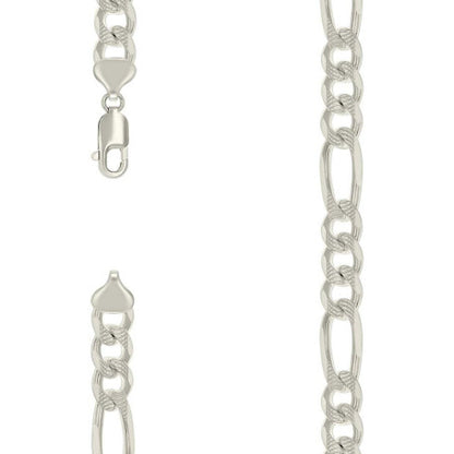 925 Silver Solid Pave Classic Figaro 9.5mm