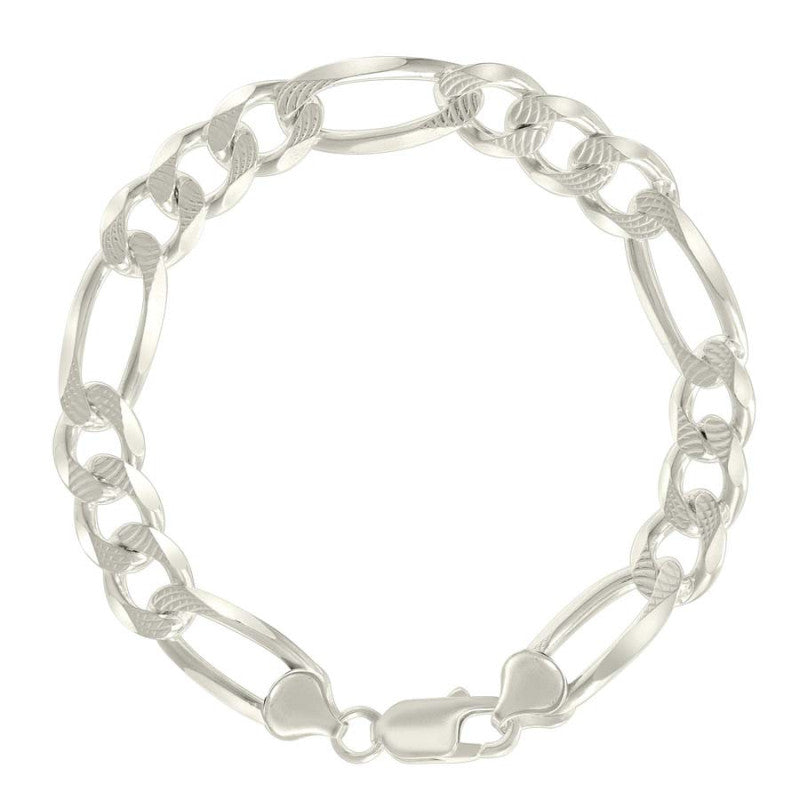 925 Silver Solid Pave Classic Figaro 9.5mm