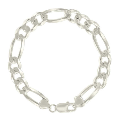 925 Silver Solid Pave Classic Figaro 9.5mm