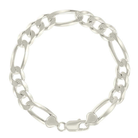 925 Silver Solid Pave Classic Figaro 9.5mm