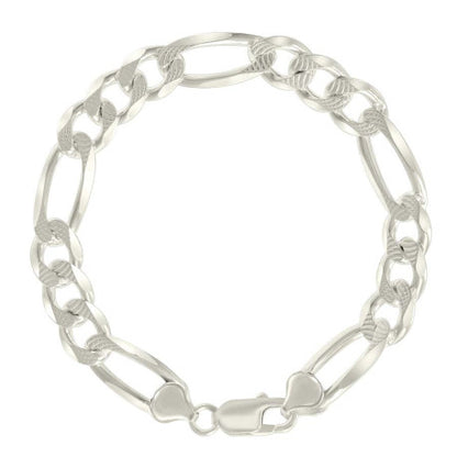 925 Silver Solid Pave Classic Figaro 9.5mm