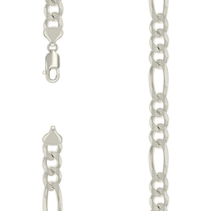 925 Silver Solid Pave Classic Figaro 9.5mm