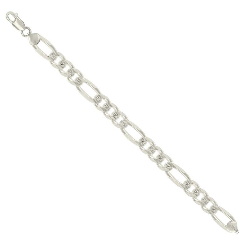 925 Silver Solid Pave Classic Figaro 9.5mm