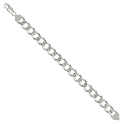 925 Silver Solid Pave Super Flat Cuban Chain 10.8M
