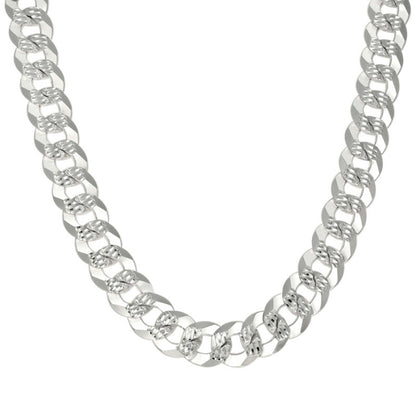 925 Silver Solid Pave Super Flat Cuban Chain 13.7mm