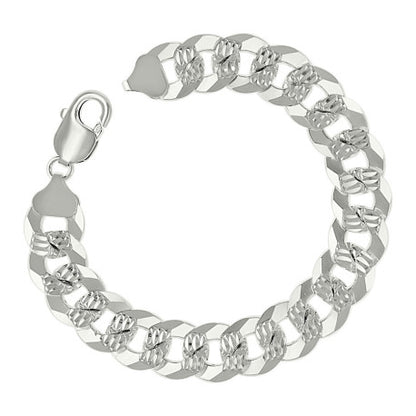 925 Silver Solid Pave Super Flat Cuban Chain 13.7mm