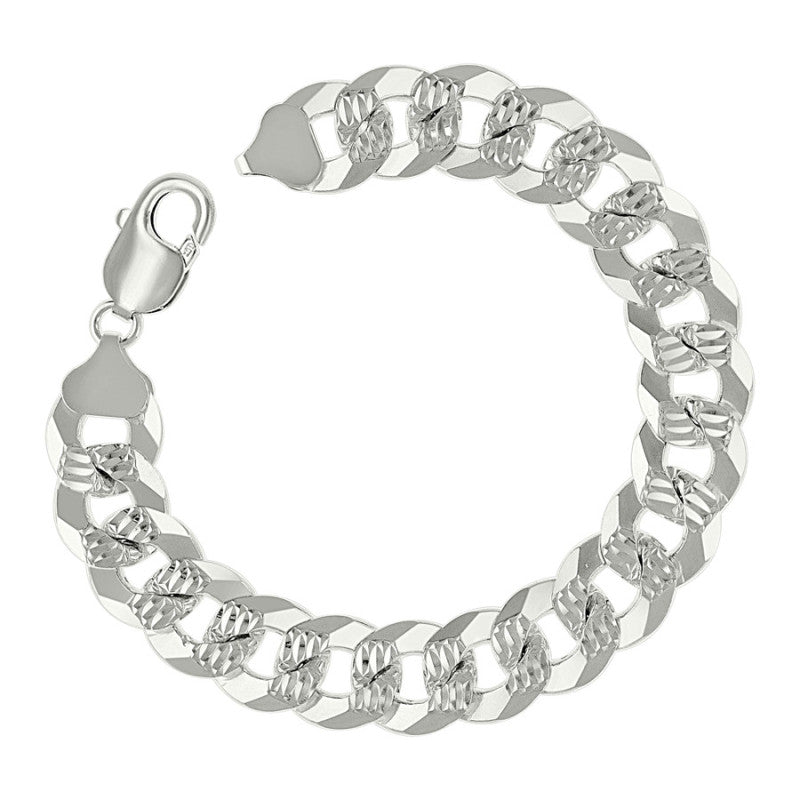925 Silver Solid Pave Super Flat Cuban Chain 13.7mm