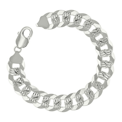 925 Silver Solid Pave Super Flat Cuban Chain 13.7mm