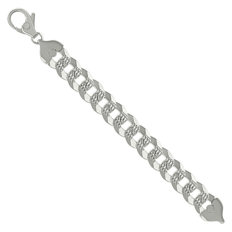 925 Silver Solid Pave Super Flat Cuban Chain 16mm