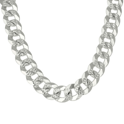 925 Silver Solid Pave Super Flat Cuban Chain 16mm