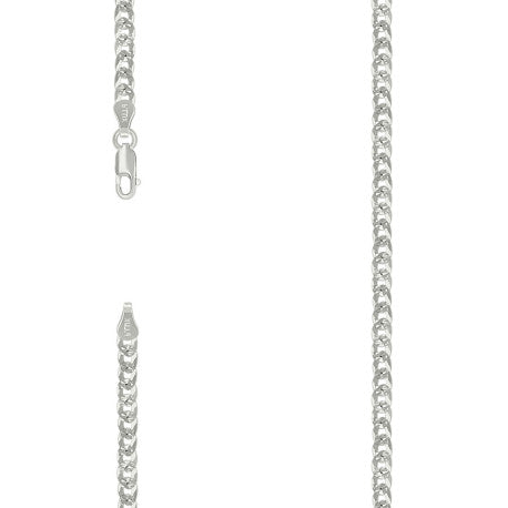 925 Silver Solid Pave Super Flat Cuban Chain 3.7mm
